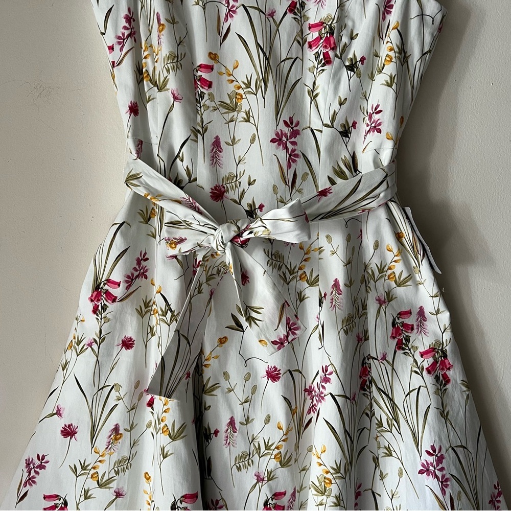 NWT Gal Meets Glam Petal Wildflower Floral Flare Dress Sz 4 Belted Pockets - Picture 11 of 16